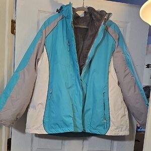 Women's Teal and Gray Ski Jacket